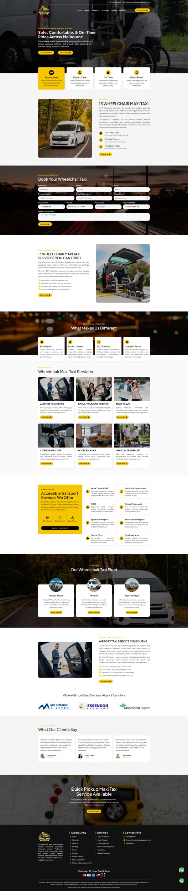 13 Wheelchair Maxi Taxi website designed by Duggal Infotech